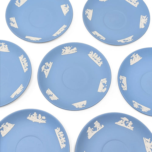 Wedgwood Jasperware Light Blue 5.5" Saucers (7)