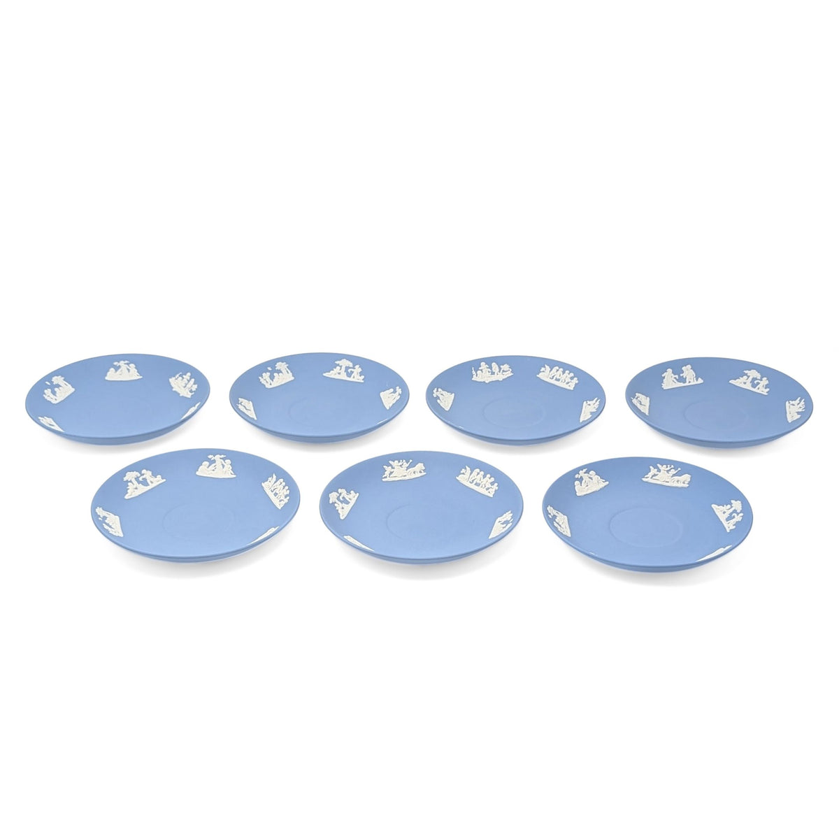 Wedgwood Jasperware Light Blue 5.5" Saucers (7)