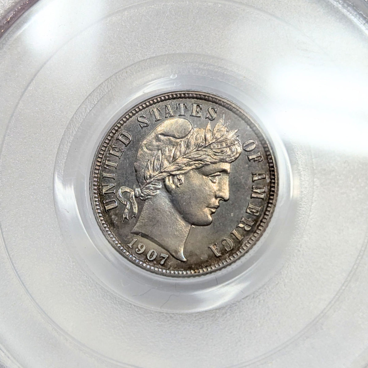 1907 PCGS PR65 Barber Dime - Green Label