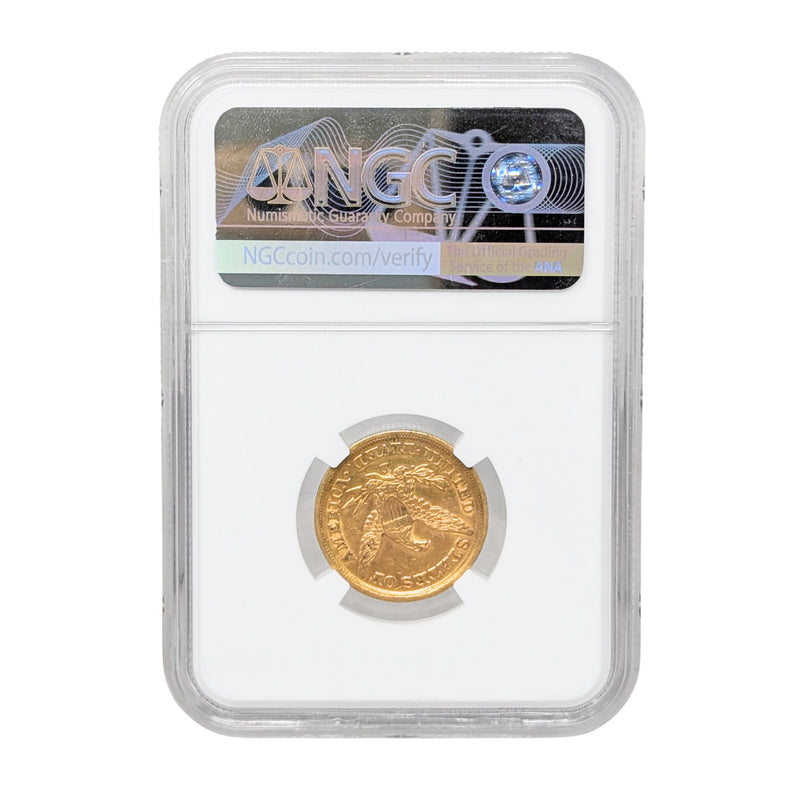 1852-D NGC $5 Gold Liberty AU Details