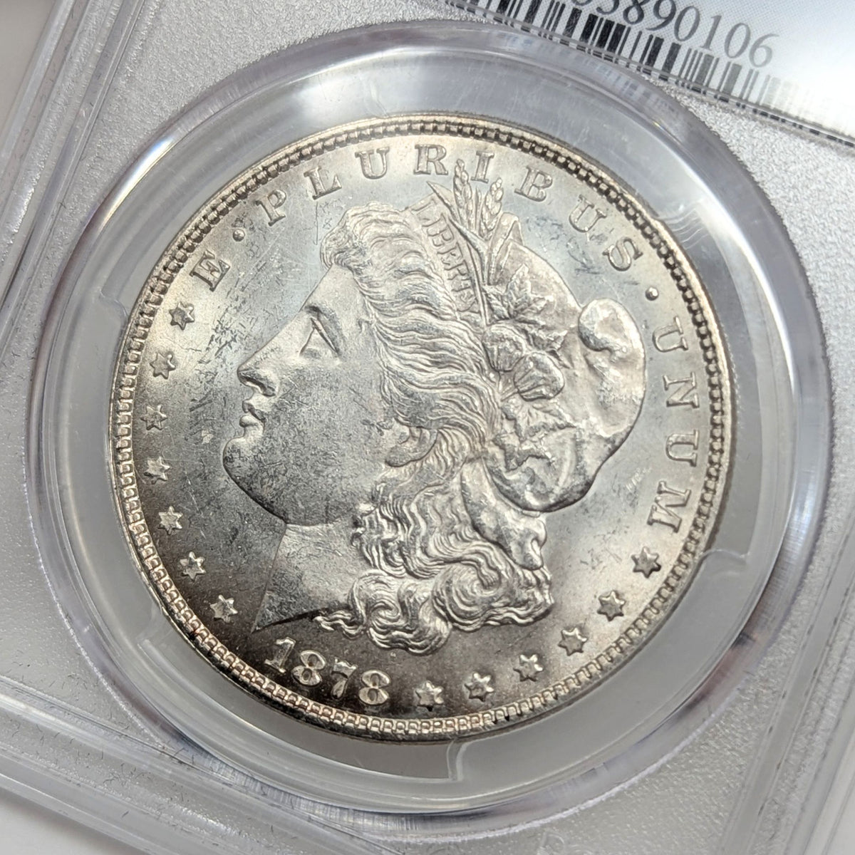 1878 PCGS MS63 Strong 7/8TF Toned Morgan Dollar