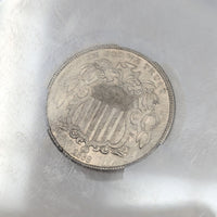 1868 CAC AU58 Shield Nickel