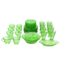 Indiana Glass Company Green Uranium "Sweet Pear"/"Avocado" 45pc Set