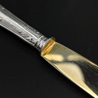 Argento .800 Silver Solingen Gold Vermeil 12pc Dessert Fork & Knife Set