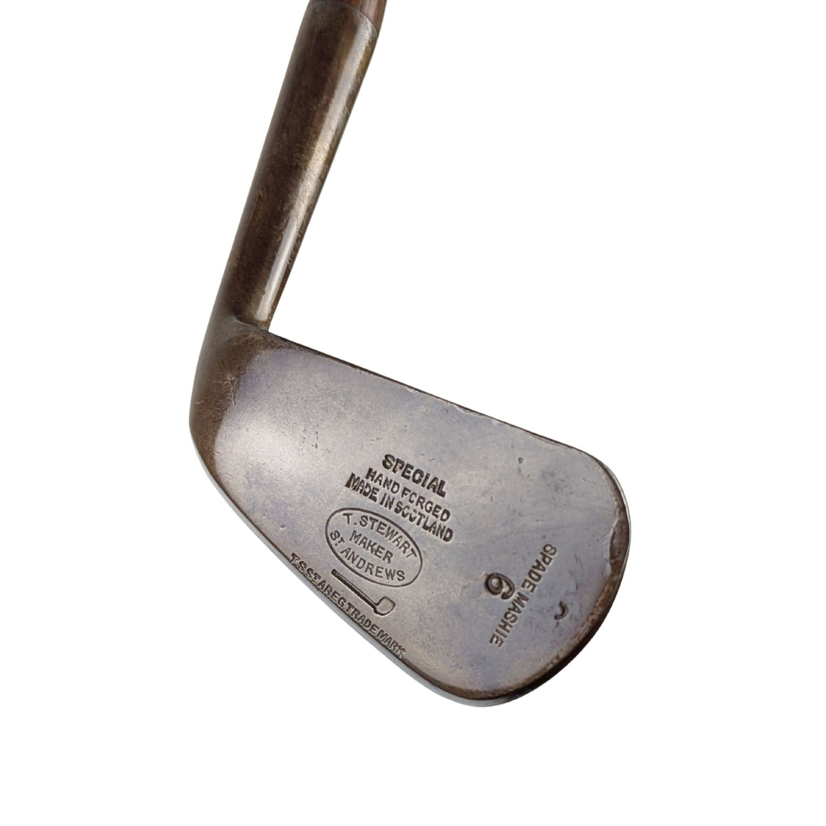T. Stewart St. Andrews Hickory Shaft Spade Mashie #6 Golf Club