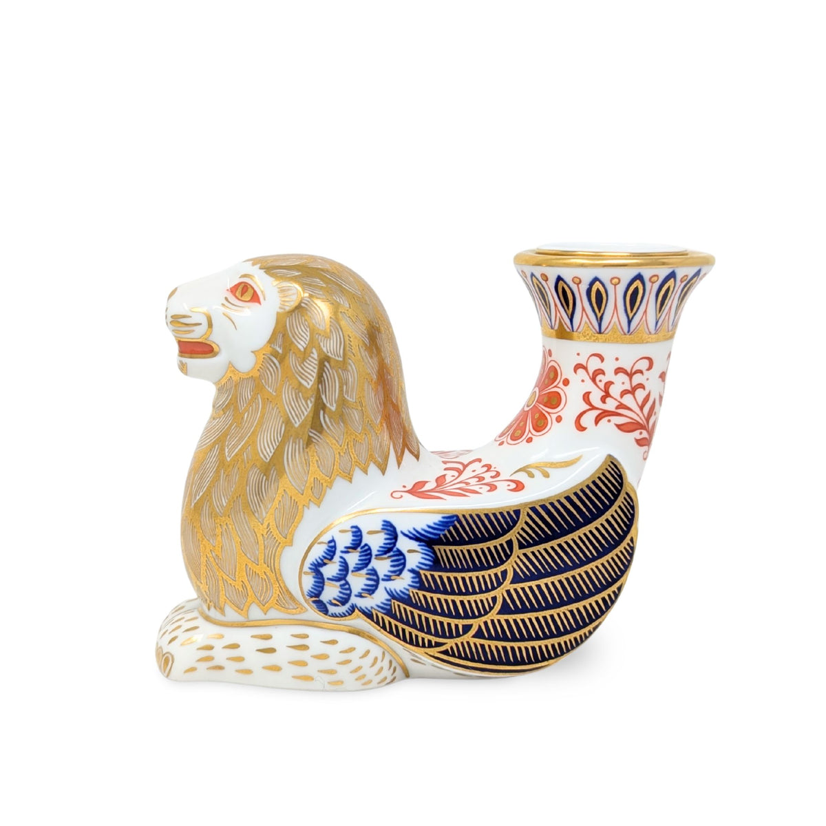 Royal Crown Derby Mythical Beasts Series Winged Lion Paperweight/Candle Holder