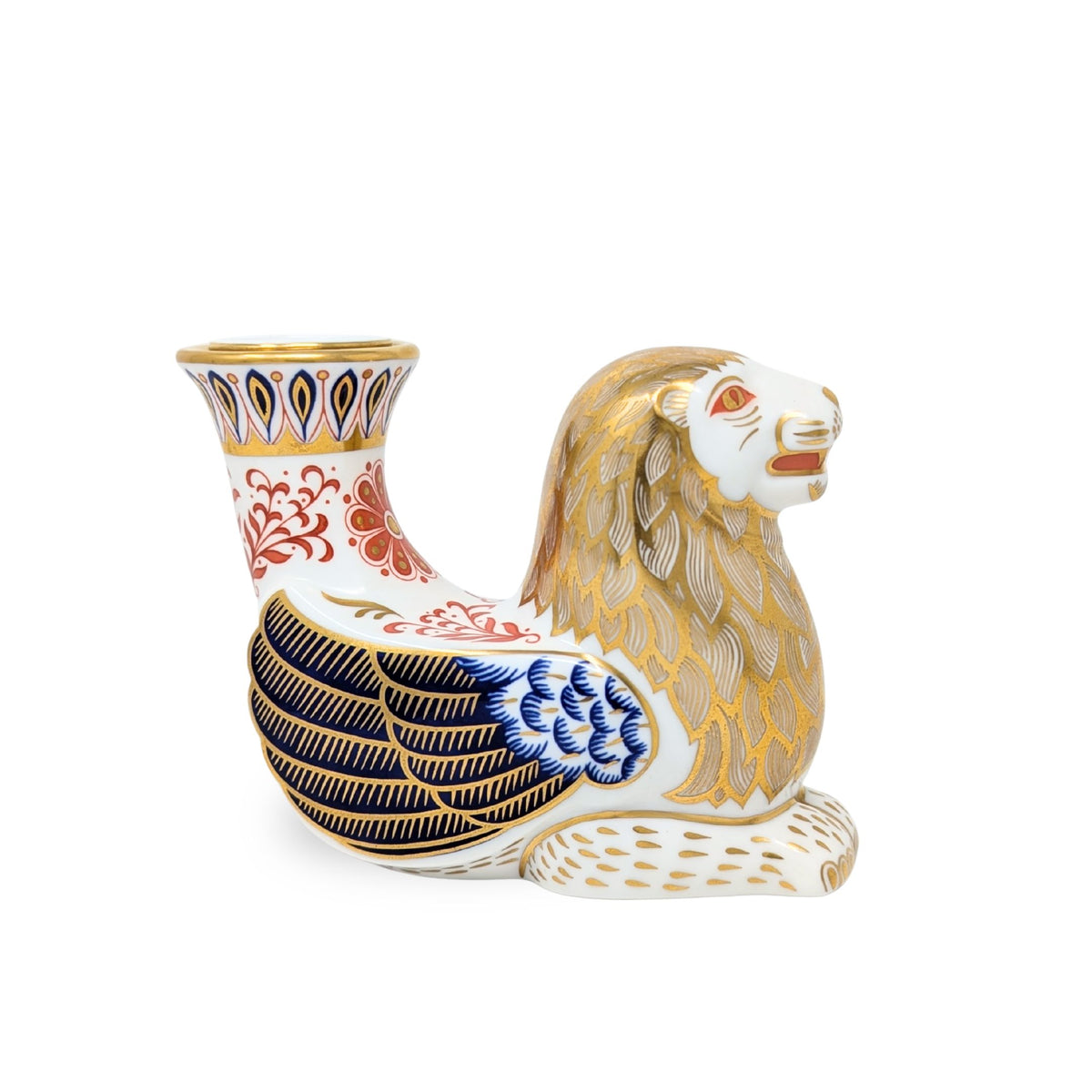 Royal Crown Derby Mythical Beasts Series Winged Lion Paperweight/Candle Holder