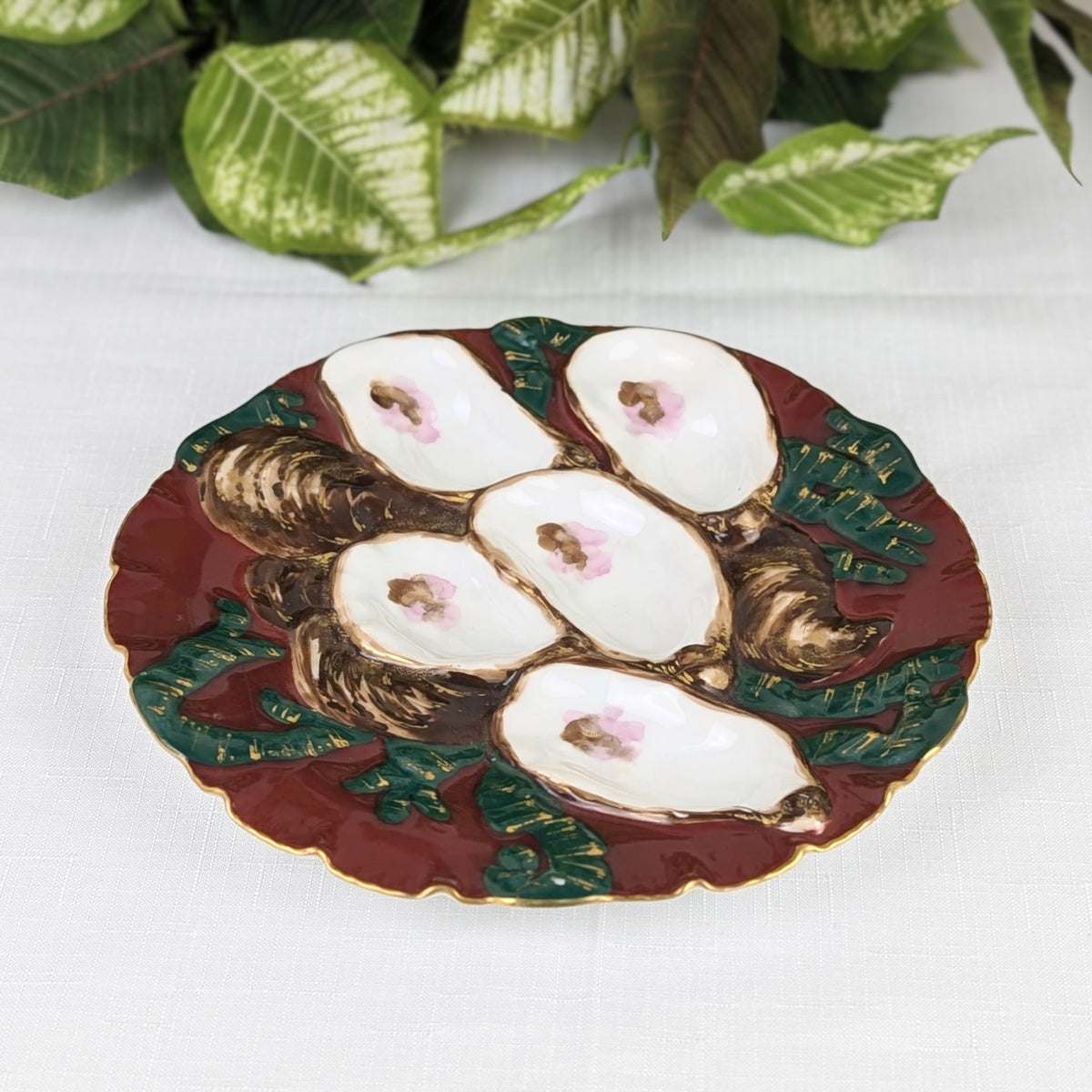 1880's Limoges French Turkey Oyster Plate