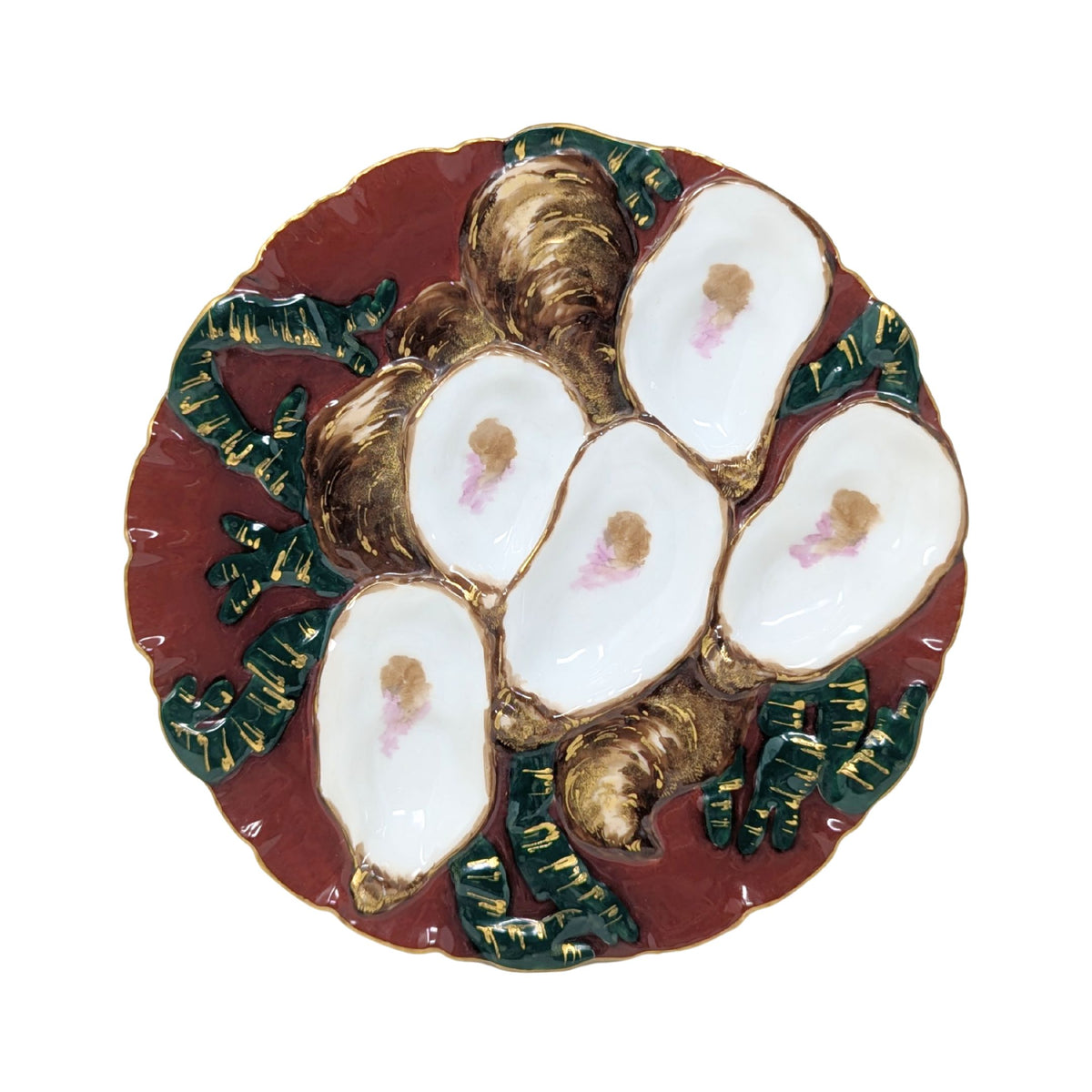 1880's Limoges French Turkey Oyster Plate
