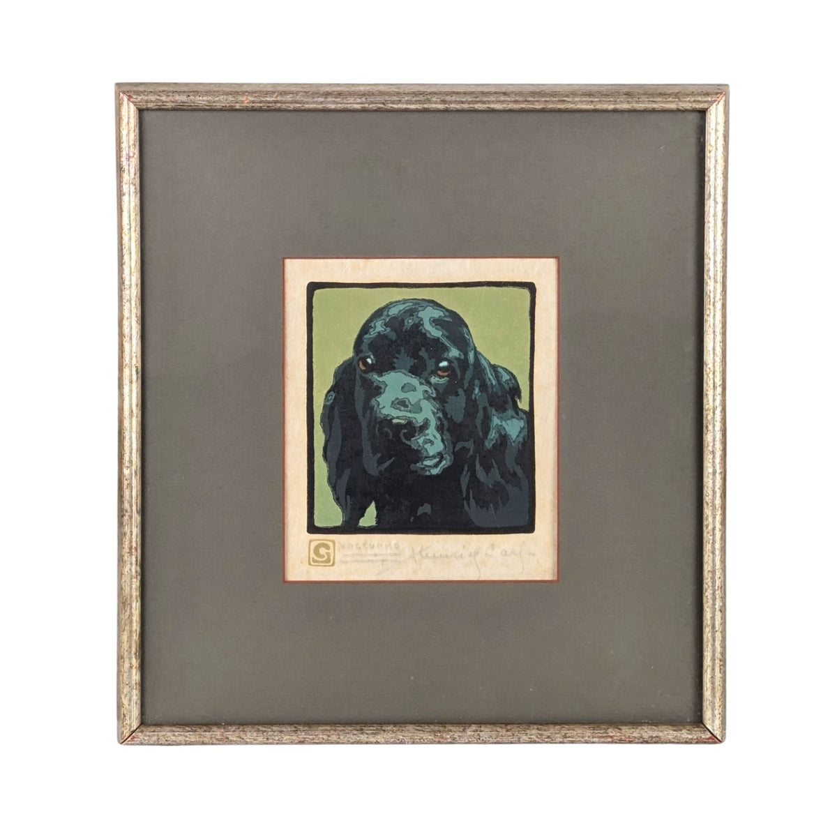 Heinrich Carl "Nocturne" Original Signed Woodblock Print, c. 1920