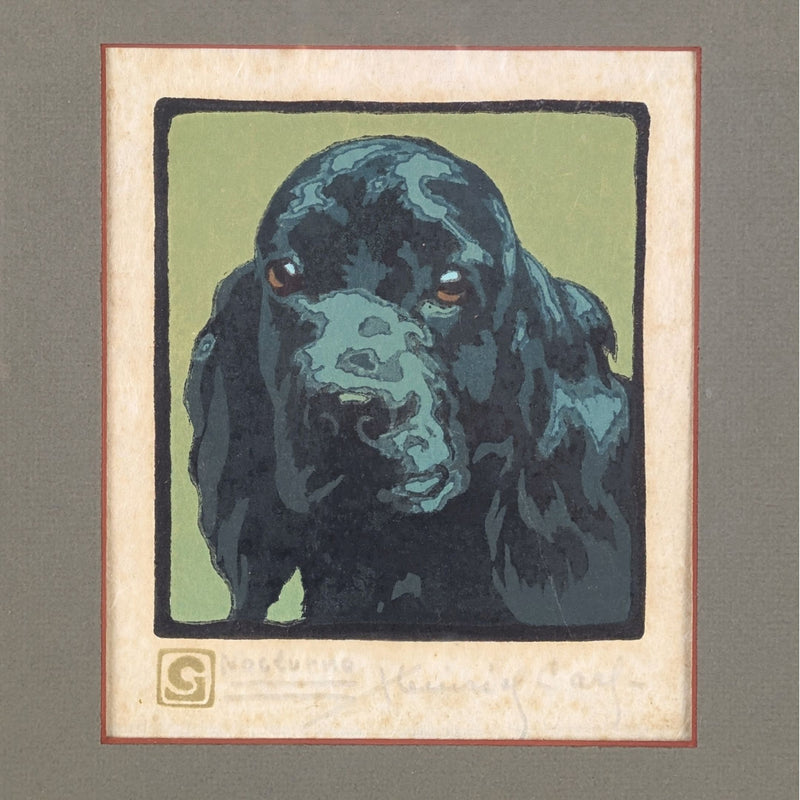 Heinrich Carl "Nocturne" Original Signed Woodblock Print, c. 1920