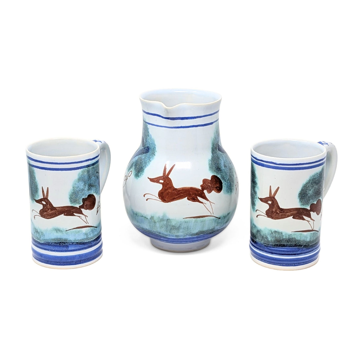 Michelle Erickson "Beware Of The Fox" Signed Pitcher & Two Mugs