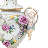 Von Schierholz Cherubic Compote Lidded Urns (Pair)