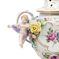 Von Schierholz Cherubic Compote Lidded Urns (Pair)