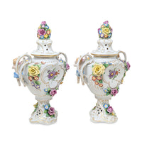 Von Schierholz Cherubic Compote Lidded Urns (Pair)