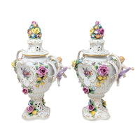 Von Schierholz Cherubic Compote Lidded Urns (Pair)
