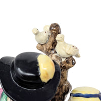 Antique Staffordshire Flute Player, Woman, & Animals Figurine