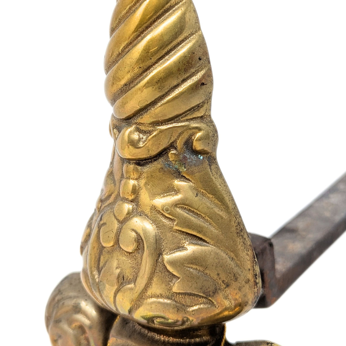 Virginia MetalCrafters #1029 Petite Brass Pineapple Barley Twist Andirons