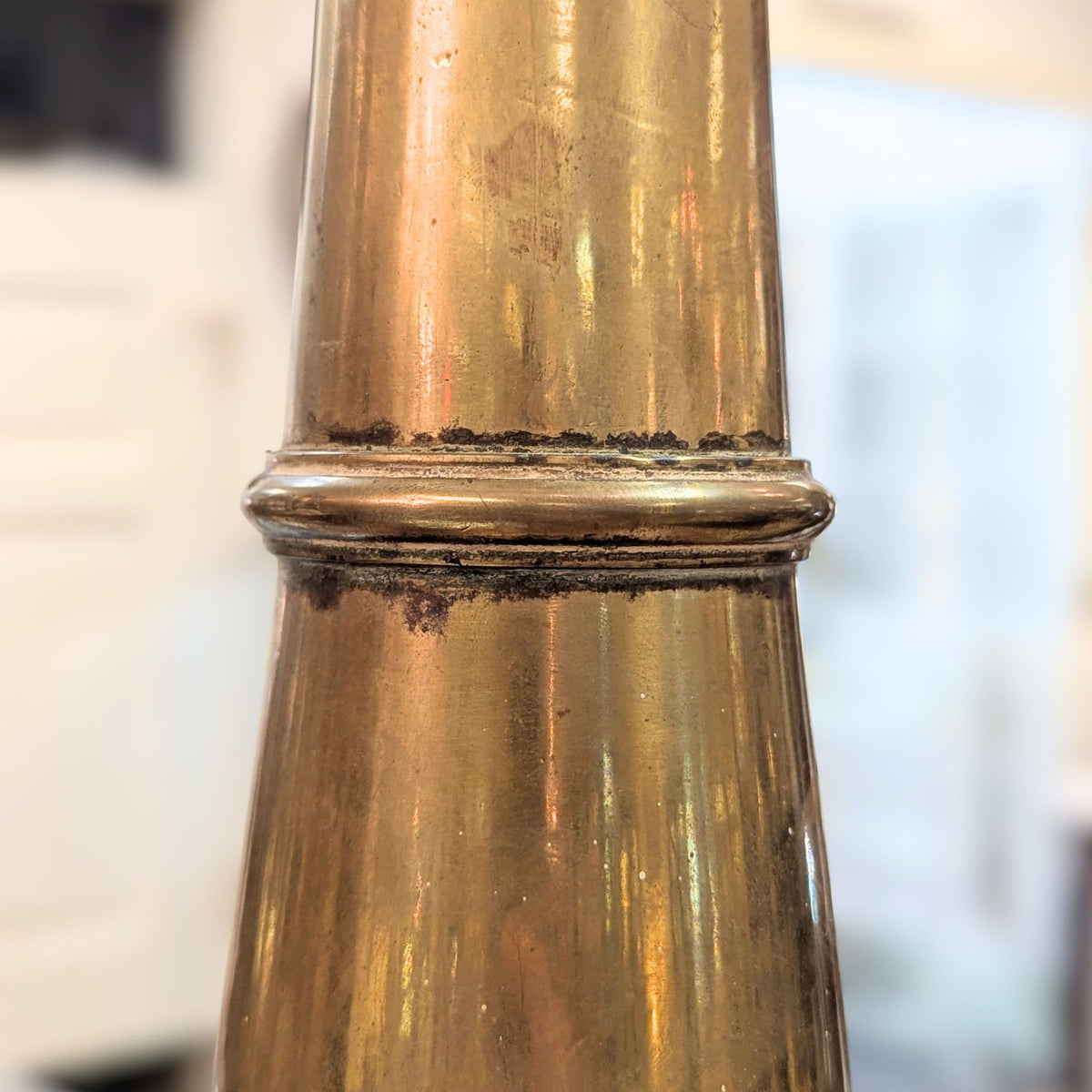 1849 Austrian Electrified 41" Grand Brass Oil Lamps (Pair)