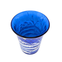 Fenton “Canaan Valley” Cobalt Flip Vase Signed D. Frederick