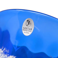 Fenton “Canaan Valley” Cobalt Flip Vase Signed D. Frederick