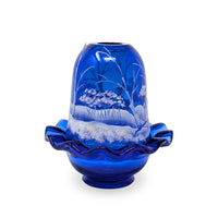 Fenton “Canaan Valley” Cobalt Fairy Lamp Signed D. Frederick