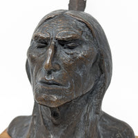 Original F. West Signed 1913 Bronze Native American Indian Busts