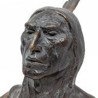 Original F. West Signed 1913 Bronze Native American Indian Busts