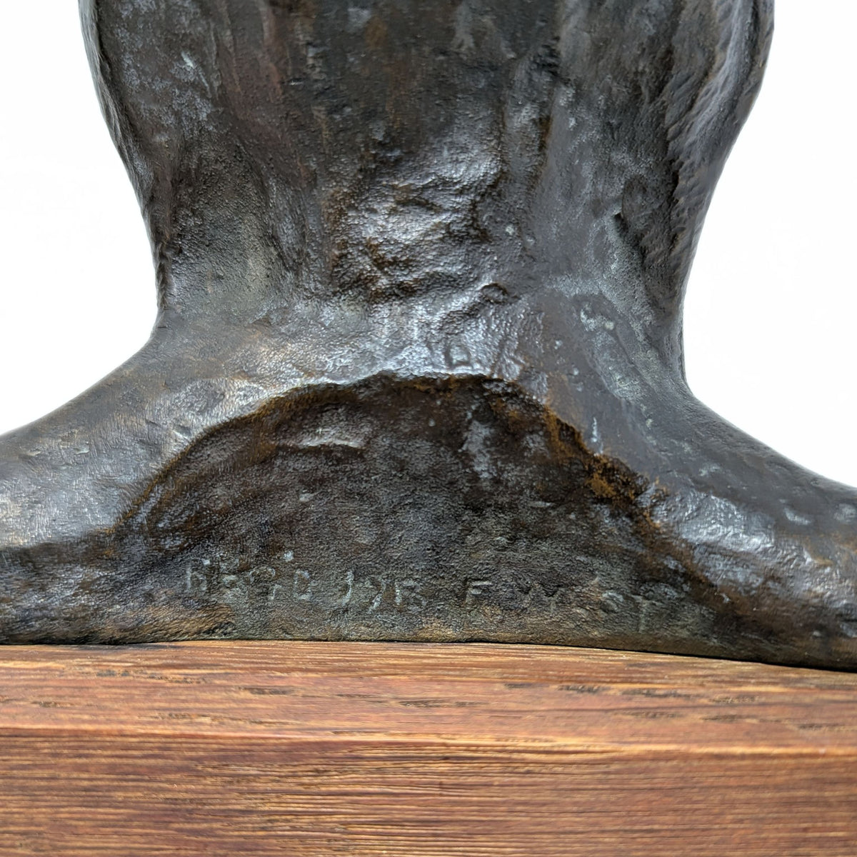 Original F. West Signed 1913 Bronze Native American Indian Busts
