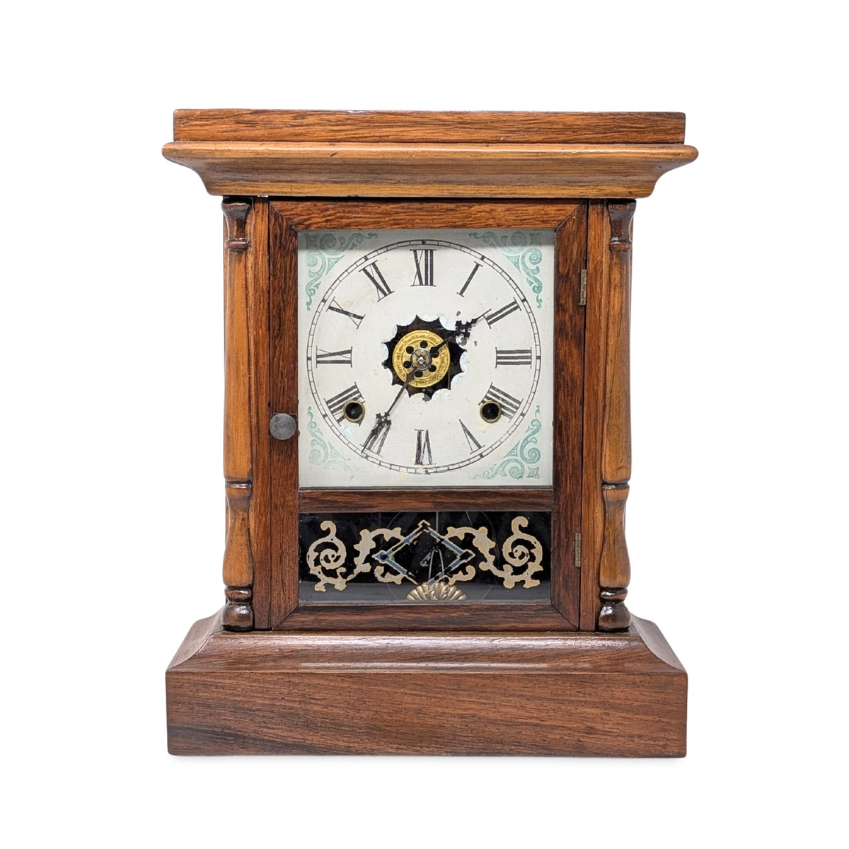 Waterbury 1870’s Ruby 8-Day Walnut Cottage Clock