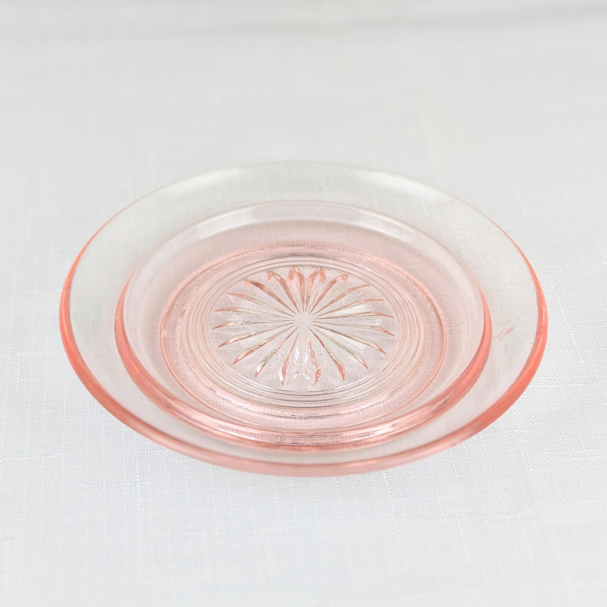 Cambridge Majestic Pink Depression Glass #106 Syrup Pitcher & Underplate