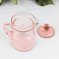Cambridge Majestic Pink Depression Glass #106 Syrup Pitcher & Underplate
