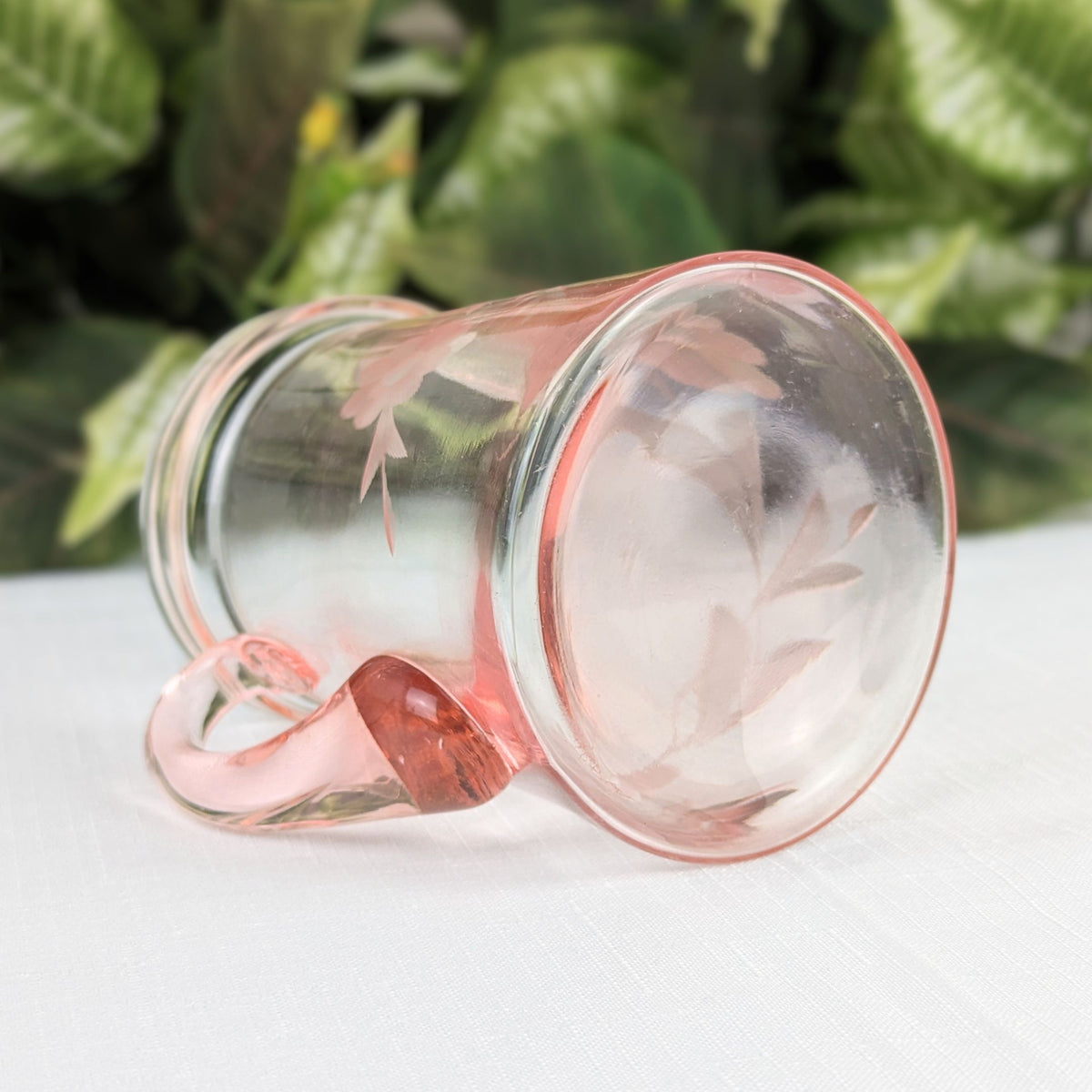 Cambridge Majestic Pink Depression Glass #106 Syrup Pitcher & Underplate