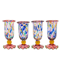 MacKenzie Childs "Molten Confetti" Set of 4 Water Goblets