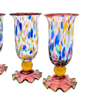 MacKenzie Childs "Molten Confetti" Set of 4 Water Goblets