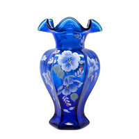 Fenton 75th Celebration Artist Signed Cobalt Vase