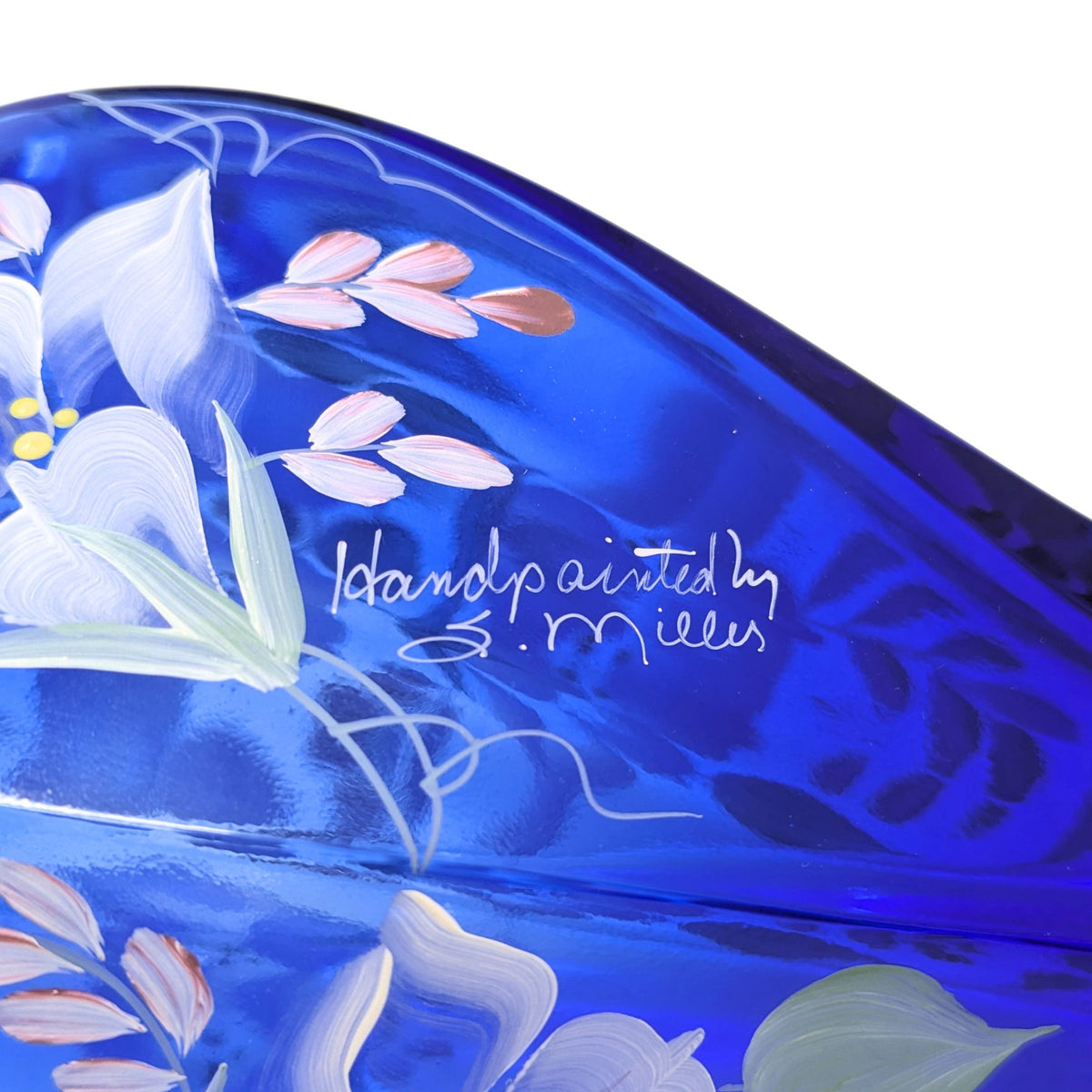 Fenton 75th Celebration Artist Signed Cobalt Vase