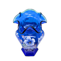 Fenton 75th Celebration Artist Signed Cobalt Vase