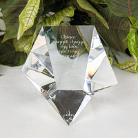 Steuben Crystal Prism Paperweight w/ Robert Browning Poem Excerpt