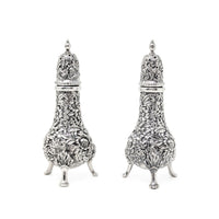 S. Kirk & Son Sterling Repousse Footed Salt & Pepper Shakers
