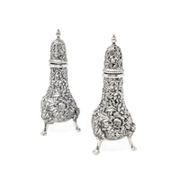 S. Kirk & Son Sterling Repousse Footed Salt & Pepper Shakers
