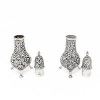 S. Kirk & Son Sterling Repousse Footed Salt & Pepper Shakers