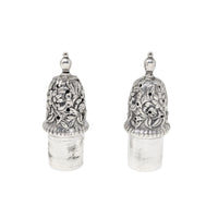 S. Kirk & Son Sterling Repousse Footed Salt & Pepper Shakers
