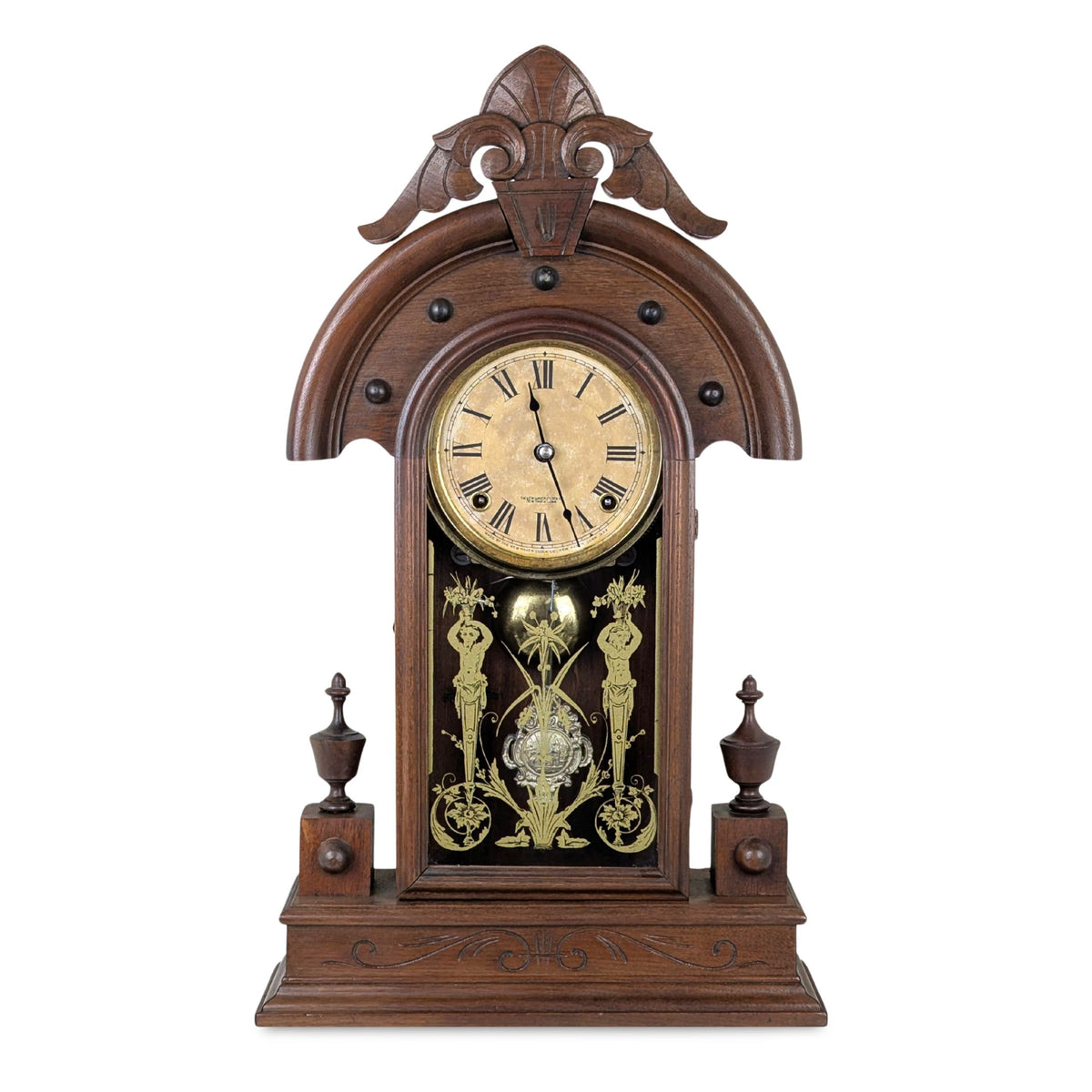 New Haven 1880 “Elbe” 8-Day Walnut Mantel Clock