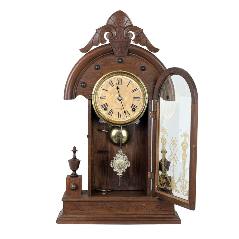New Haven 1880 “Elbe” 8-Day Walnut Mantel Clock