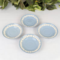 Wedgwood Queensware Cream on Lavender Set of 4 Footed Cups & Saucers