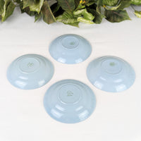 Wedgwood Queensware Cream on Lavender Set of 4 Footed Cups & Saucers
