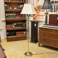 Virginia Metalcrafters Brass Candlestick Floor Lamp & Shade