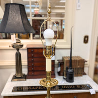 Virginia Metalcrafters Brass Candlestick Floor Lamp & Shade