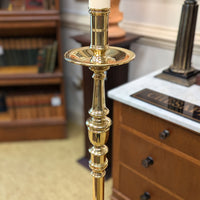 Virginia Metalcrafters Brass Candlestick Floor Lamp & Shade